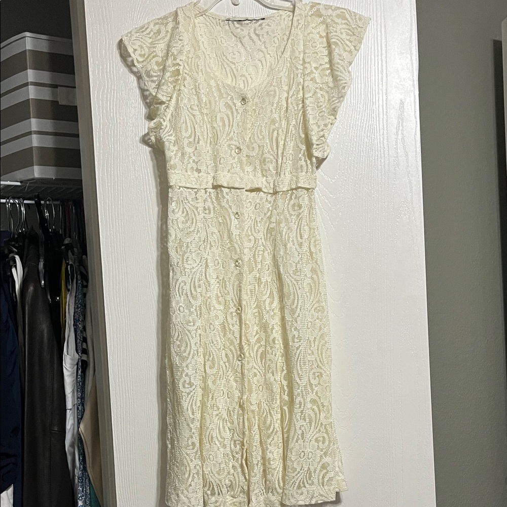 Elegant Cream Lace Dress